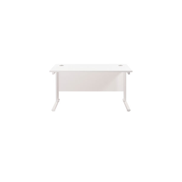 Jemini Rectangular Cantilever Desk 1200x800x730mm White/White KF806899