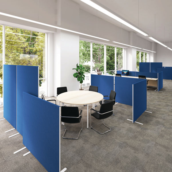 Jemini Floor Standing Screen 1400x25x1200mm Black KF90495