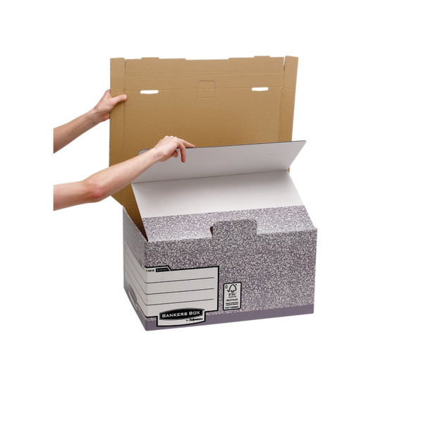 Fellowes Bankers Box System Flip Top Storage Box Grey (Pack of 10) 01815