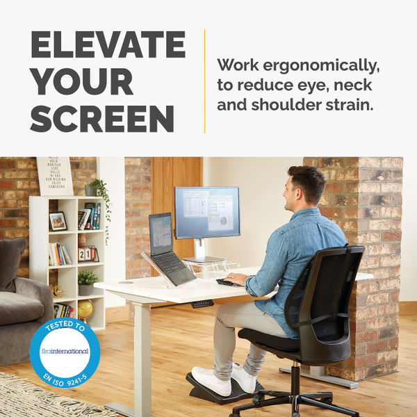 Fellowes Clarity Adjustable Monitor Riser Clear Acrylic 9731101