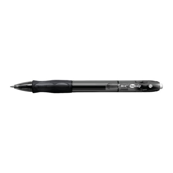 BIC Velocity Gel Clic Black Retractable Pens, Pack of 12 - 829157