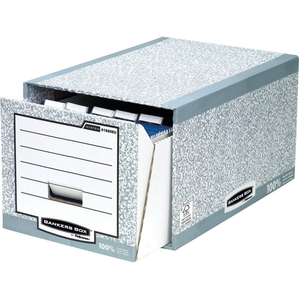 Fellowes Bankers Box System Storage Drawer Gry/White (Pack of 5) 01820