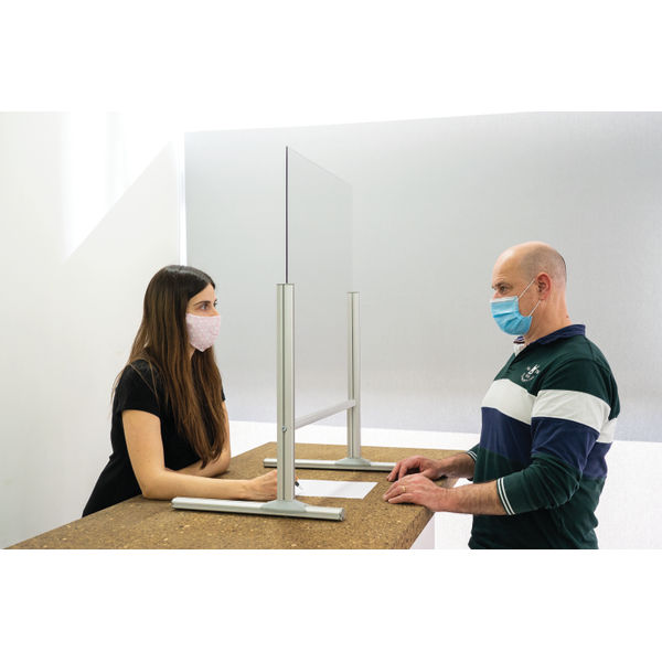 Bi-Office W1000 x H850mm B Desk Glass Protection