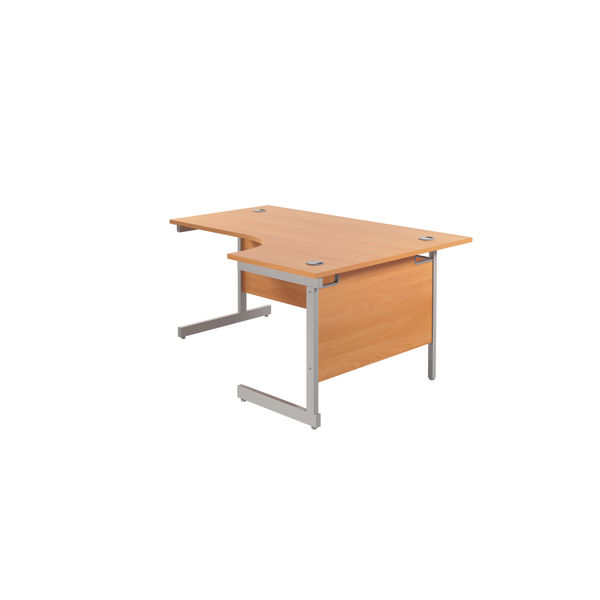 Jemini Radial Right Hand Cantilever Desk 1800x1200x730mm Beech/Silver KF802026