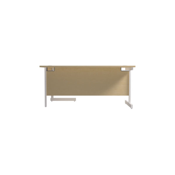 Jemini Radial Right Hand Cantilever Desk 1800x1200x730mm Maple/White KF802185