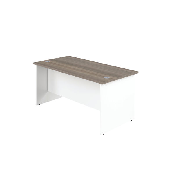 Jemini 1400x800mm Grey Oak/White Rectangular Panel End Desk
