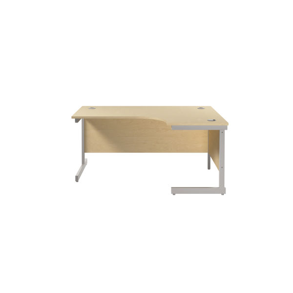 Jemini Radial Right Hand Cantilever Desk 1600x1200x730mm Maple/Silver KF801827