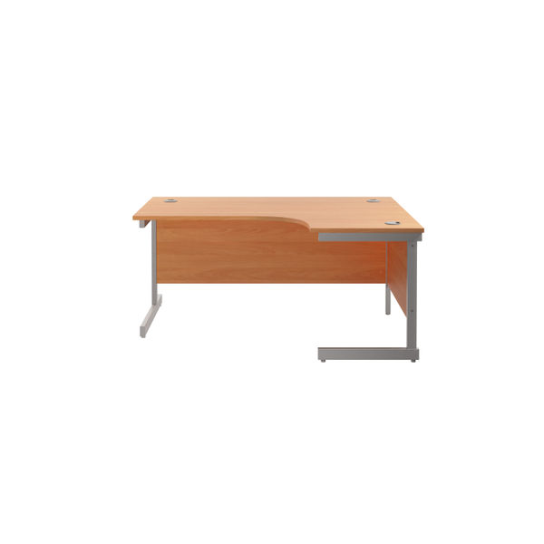 Jemini Radial Right Hand Cantilever Desk 1800x1200x730mm Beech/Silver KF802026