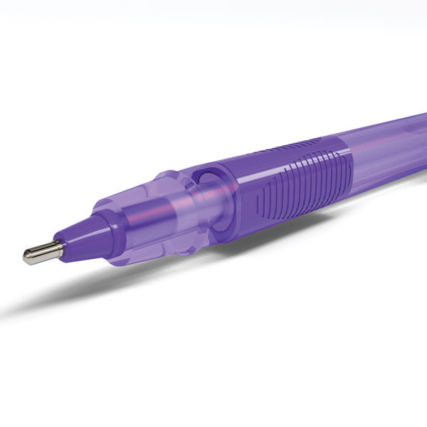 Swash Triangular Ballpoint Pens Rubber-Grip Purple (Pack of 40) + 3 Free Green BBT40PUR