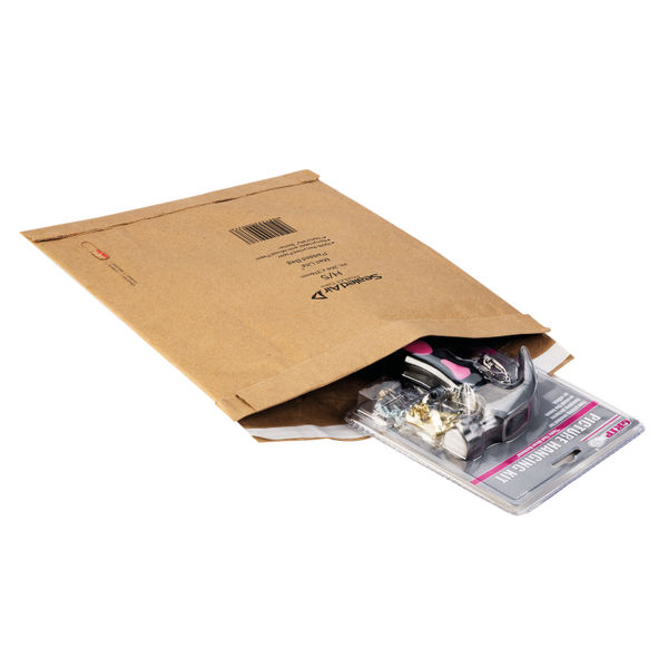 Mail Lite Padded Postal Bag Size D/1 181x273mm Brown (100 Pack) 100943477