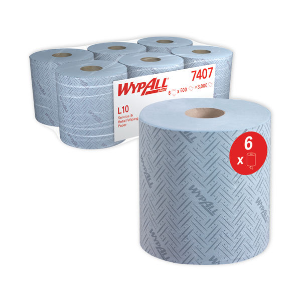 Wypall L10 Wiper Roll Control Centrefeed Blue (Pack of 6) 7407