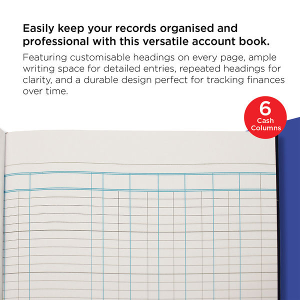Exacompta Guildhall Account Book 80 Pages 6 Cash Columns 31/6 1018