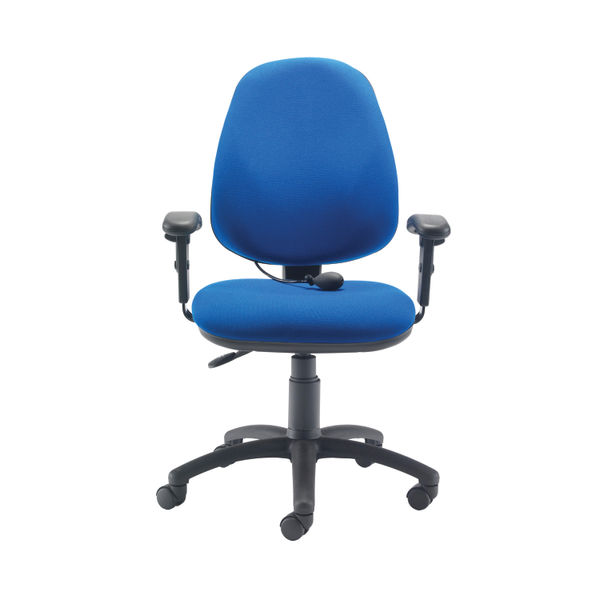 First High Back Posture Chair with Adjustable Arms 640x640x990-1160mm Blue KF839325