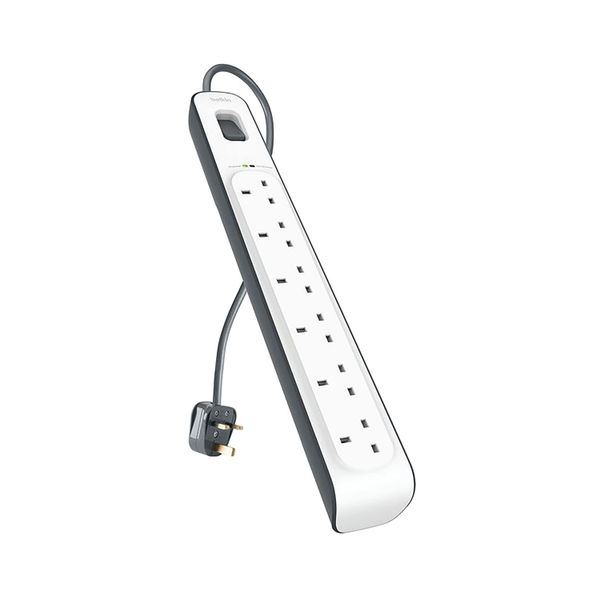 Belkin Surge Protector Extension Lead 6 Sockets 2m White BSV603AF2M