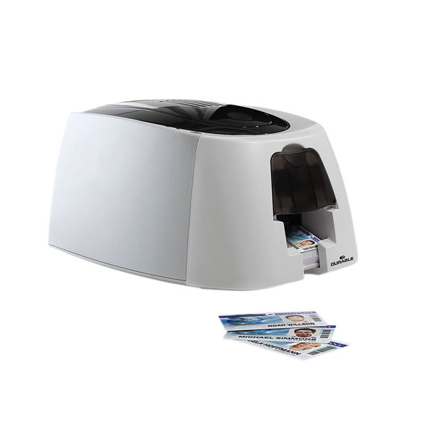 Durable DURACARD ID 300 ID Name Badge Card Printer with Ribbon and 100 Cards 891065