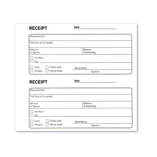 Challenge Carbon Duplicate Receipt Book 100 Slips (Pack of 5) - D63053