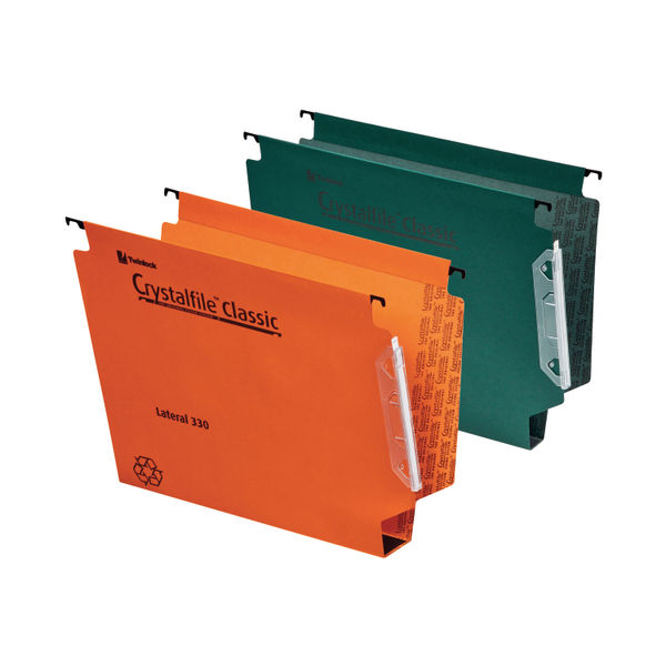 Rexel Orange Crystalfile Classic 30mm Lateral Files, Pack of 25 | 3000110