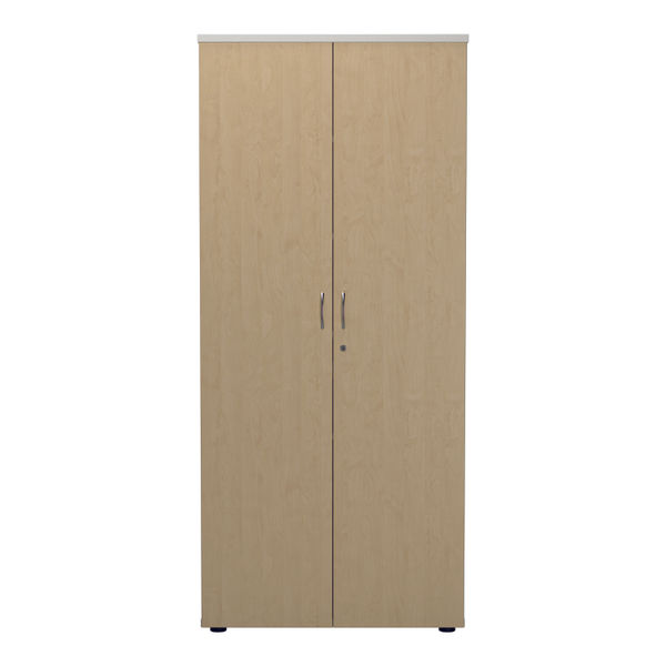 Jemini Wooden Cupboard 800x450x1800mm White/Maple KF810735