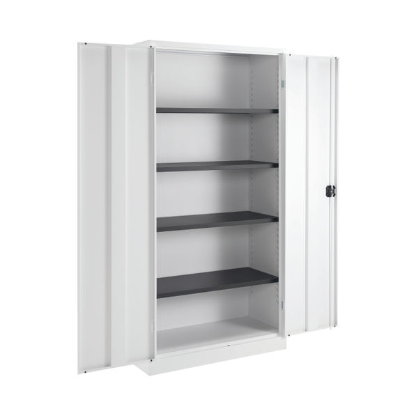 Talos Double Door Stationery Cupboard 920x420x1790mm White KF78755