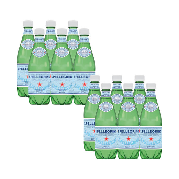 San Pellegrino Sparkling Natural Mineral Water 500ml Bottles (Pack of 12) 00051