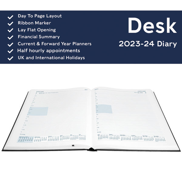 Collins Academic Diary Day Per Page A4 Blue 2023-2024 44M-15.24