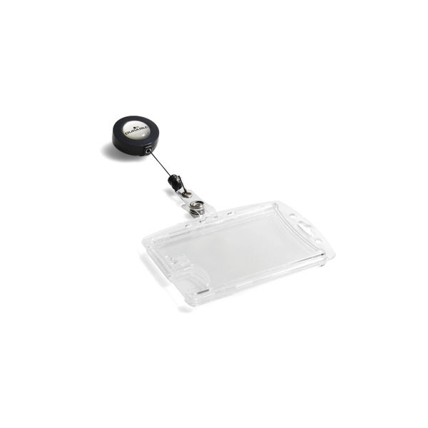 Durable Dual Security Pass Holder with Badge Reel Clear (Pack of 10) 8224/19