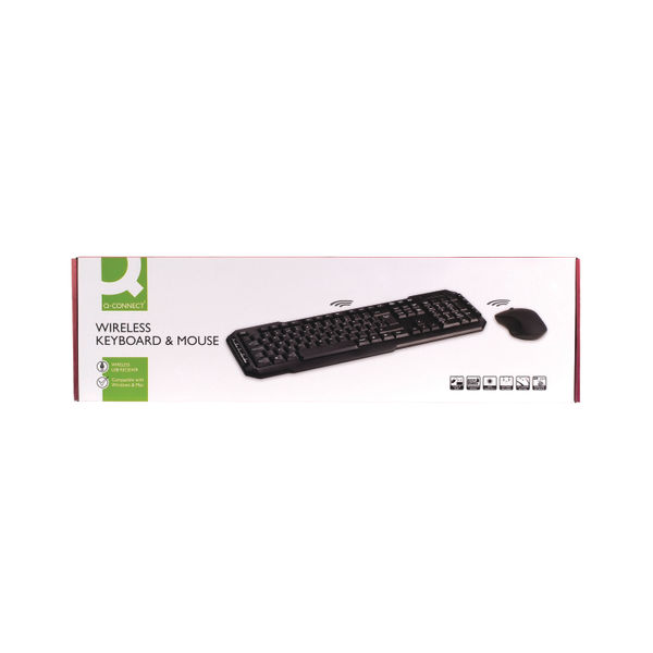 Q-Connect Black Wireless Keyboard/Mouse KF15397