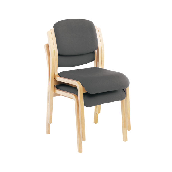 Jemini Wood Frame Side Chair 640x640x845mm Charcoal KF78680