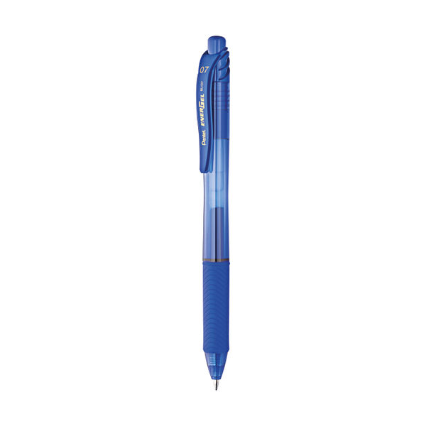 Pentel Hybrid Gel Retractable Blue Pens, Pack of 12 - BL107/14-C
