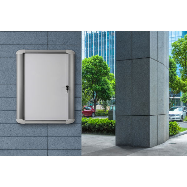 Bi-Office Mastervision Outdoor Magnetic Display Case Aluminium Frame 9xA4 VT630209760
