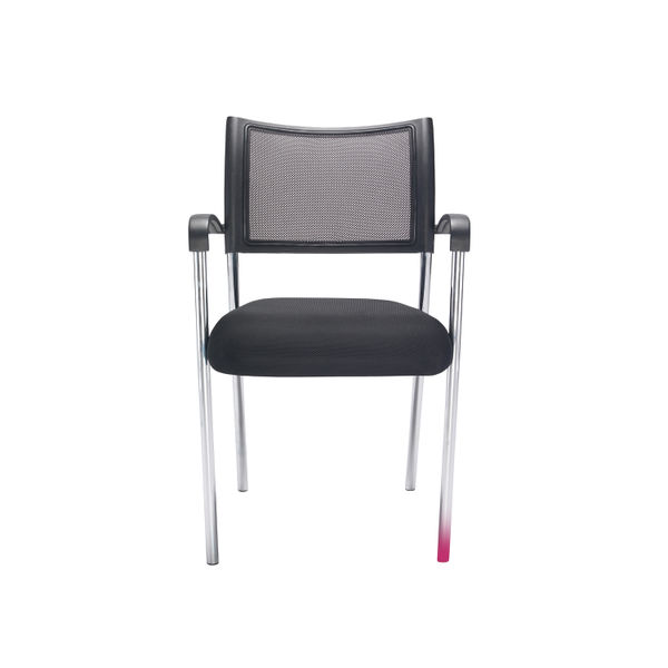 Jemini Jupiter Conference Chair with Arms 555x550x860mm Mesh Back Black/Chrome KF79891