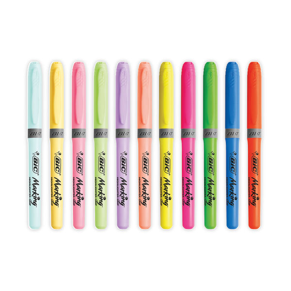 Bic Highlighter Grip Pastel Assorted (Pack of 12) 992562