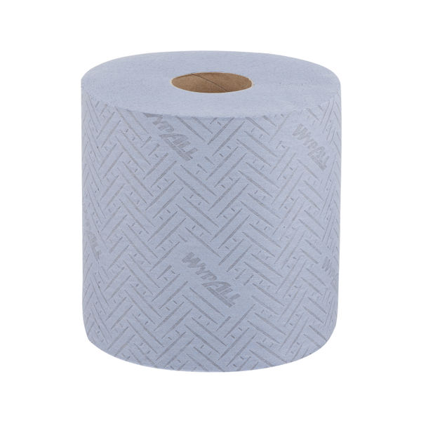 Wypall L20 Essential Centrefeed Wiping Paper Roll 2 Ply Blue (Pack of 6)