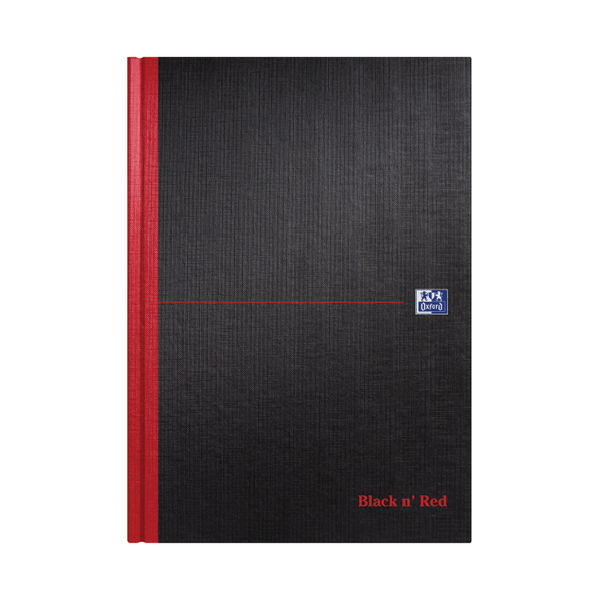 Black N Red Book Casebound 90gsm Plain 192 Pages A4 Pk5 OEM: H64068