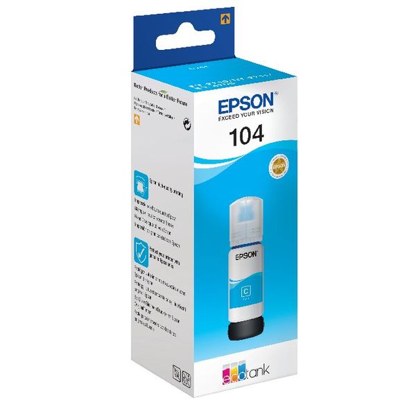 Epson 104 Ink Bottle EcoTank Cyan C13T00P240