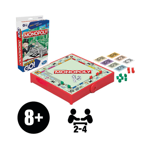 Hasbro Monopoly Grab and Go Portable Game 285 F8256