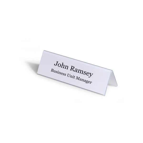 Durable Table Place Name Holder 61x210mm Clear (Pack of 25) 8052/19