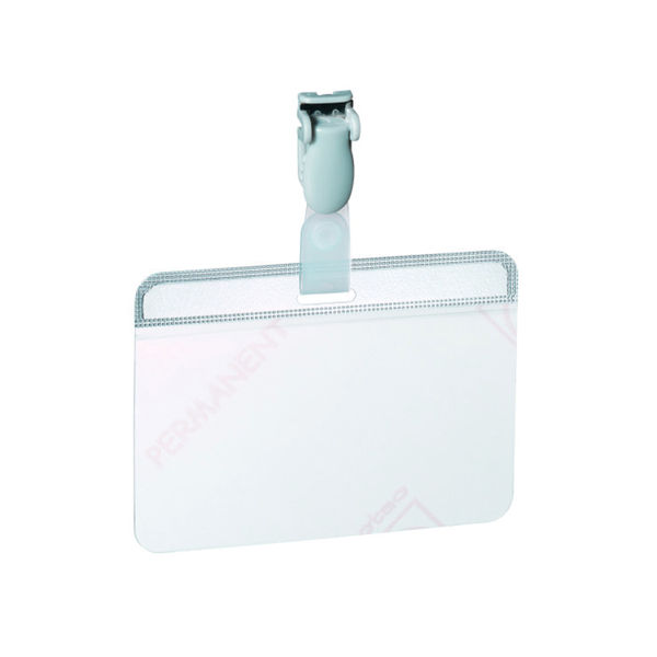 Durable Self Laminating Name Badge with Clip 54x90mm Clear (Pack of 25) 8149/19