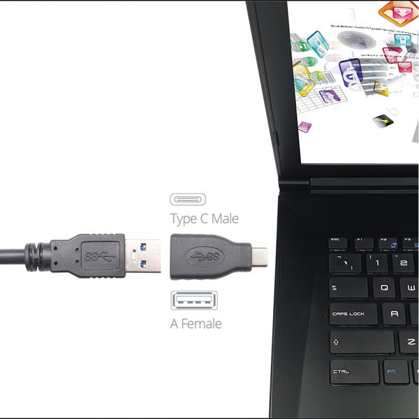 Connekt Gear USB 3 Adapter Type C Male to A Female + OTG Black 26-0430