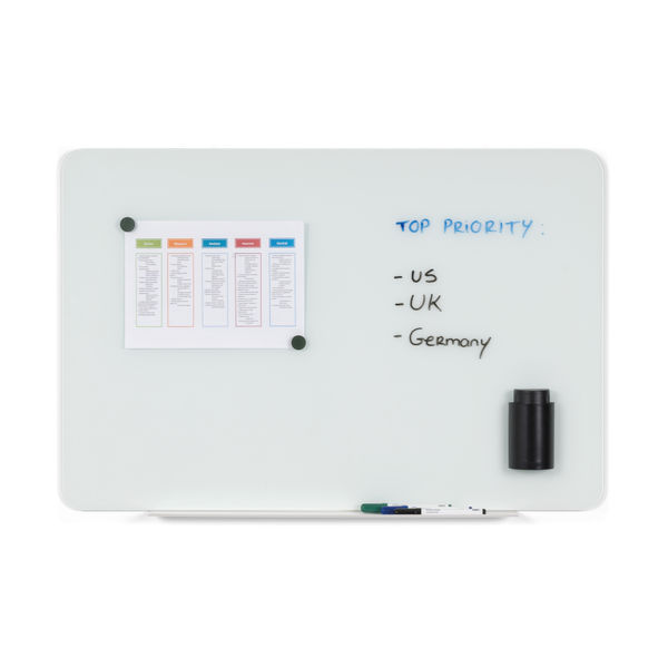 Bi-Office Magnetic Glass Drywipe Board 1500x1200mm GL110101