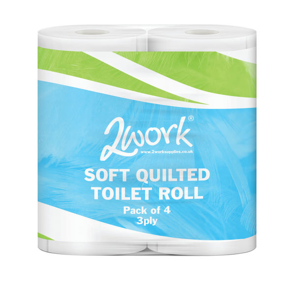 2Work Luxury 3-Ply Quilted Toilet Roll 170 Sheets (Pack of 40) TQ4Pk