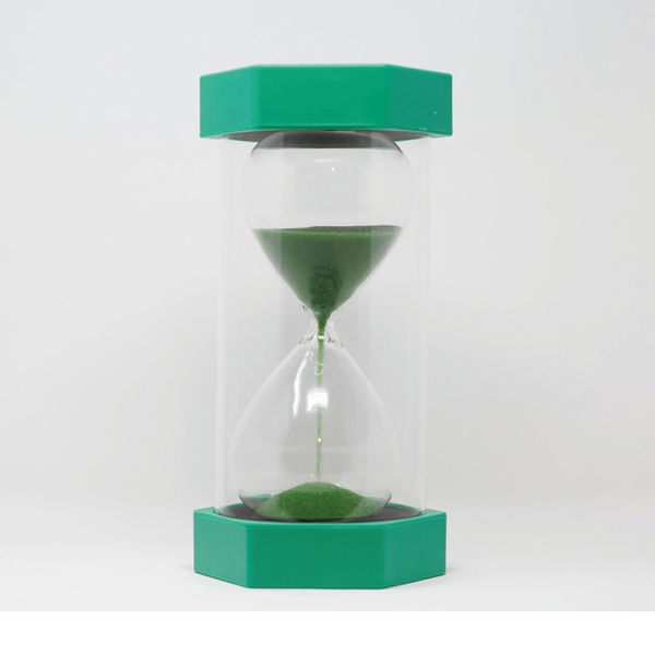 Sand Timer with Matching Coloured Sand 1 Minute Green/Clear 75x75x160mm ST1