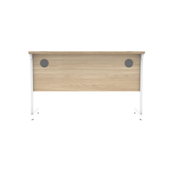 Astin Rectangular Single Upright Cantilever Desk 1200x600x730mm Canadian Oak/Arctic White KF803307