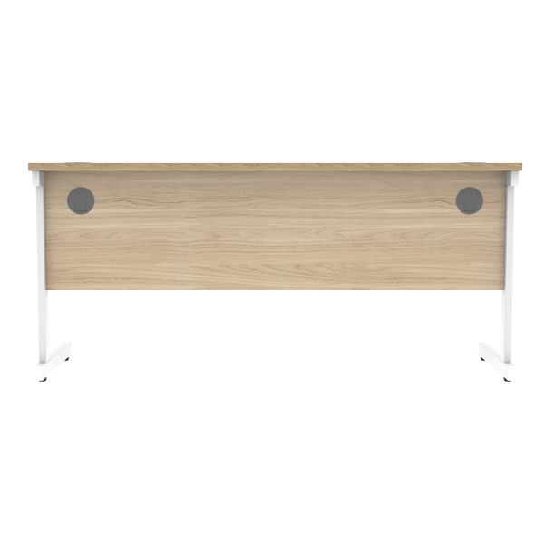 Astin Rectangular Single Upright Cantilever Desk 1600x600x730mm Canadian Oak/Arctic White KF803467