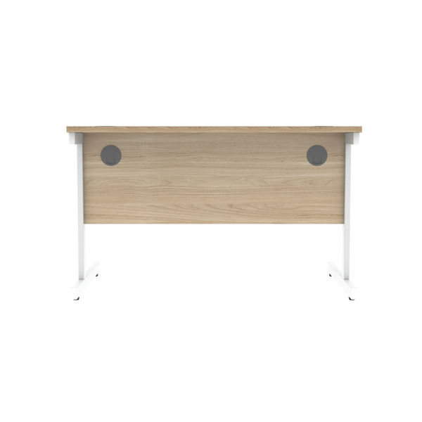 Astin Rectangular Single Upright Cantilever Desk 1200x800x730mm Canadian Oak/Arctic White KF803477