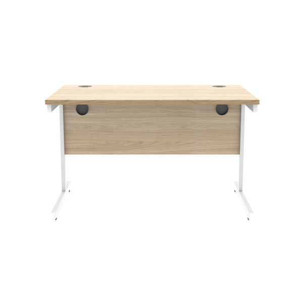 Astin Rectangular Single Upright Cantilever Desk 1200x800x730mm Canadian Oak/Arctic White KF803477