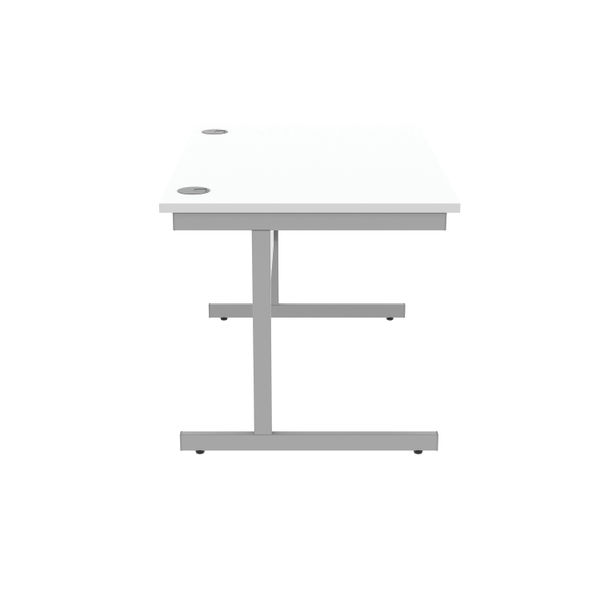 Astin Rectangular Single Upright Cantilever Desk 1200x800x730mm Arctic White/Arctic White KF803608