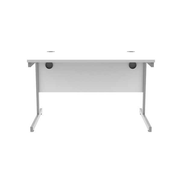 Astin Rectangular Single Upright Cantilever Desk 1200x800x730mm Arctic White/Arctic White KF803608