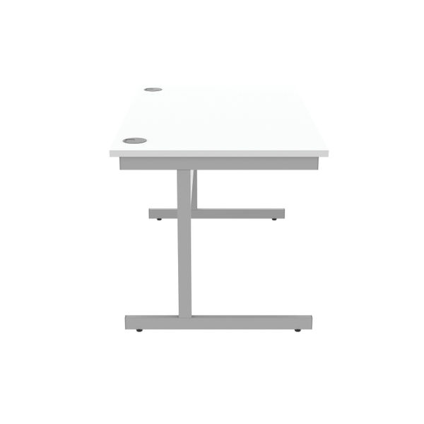 Astin Rectangular Single Upright Cantilever Desk 1400x800x730mm Arctic White/Arctic White KF803617