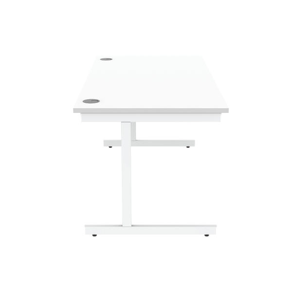 Astin Rectangular Single Upright Cantilever Desk 1600x800x730mm Arctic White/Arctic White KF803627